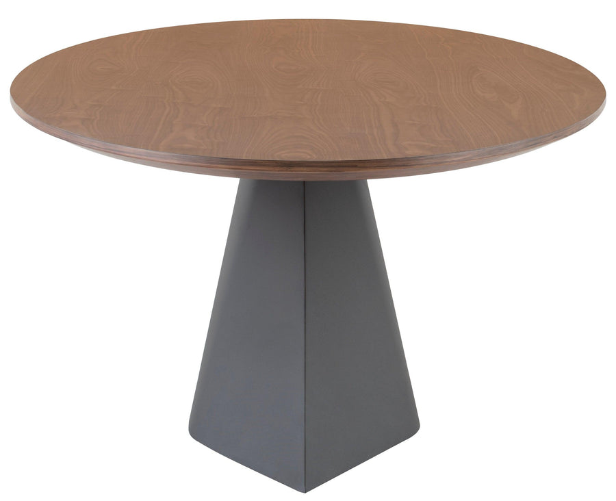 Oblo Dining Table-Walnut Top/Titanium Base 94.5