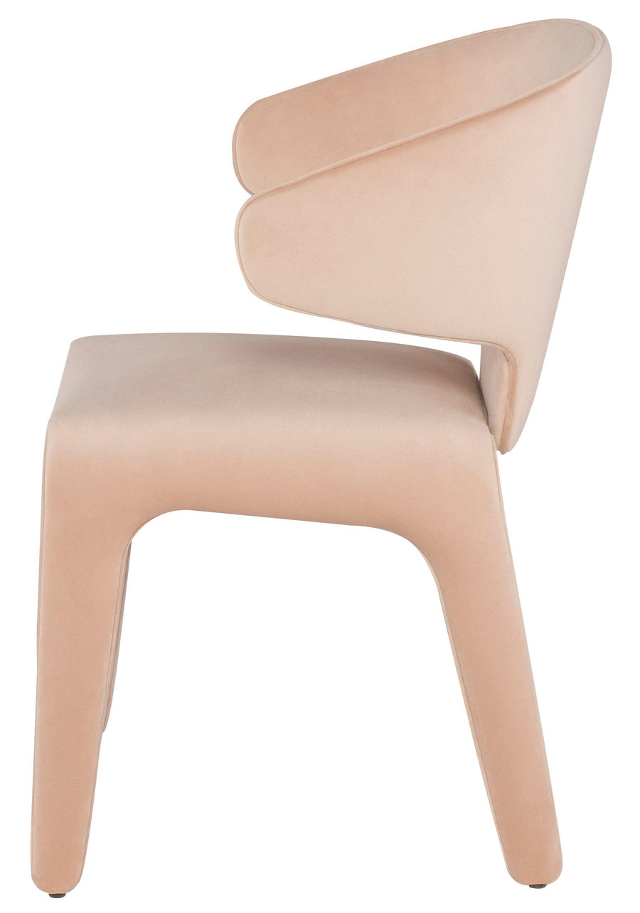 Bandi Dining Chair-Peach Velour - Maison Vogue