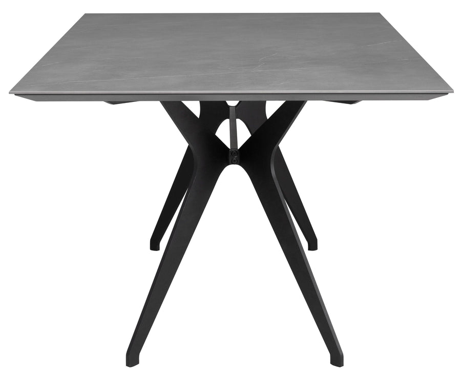Daniele Dining Table-Grey Top/Black Matte Base 78.8