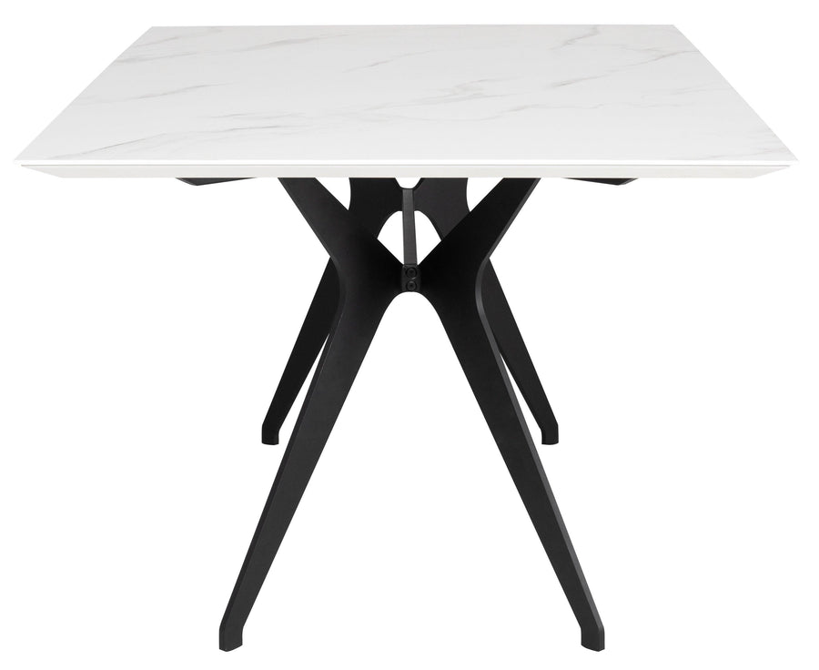 Daniele Dining Table-White Top/Black Matte Base 78.8