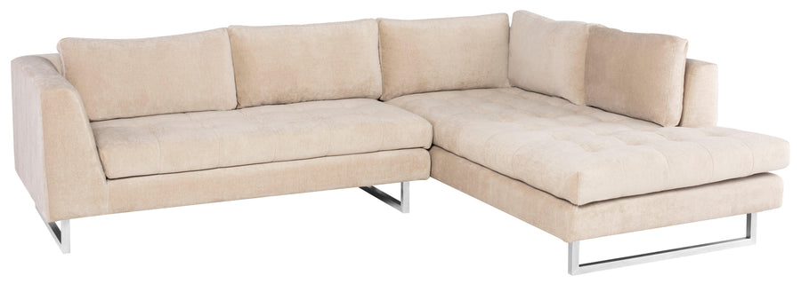 Janis Sectional (LAF)-Almond/Stainless Steel - Maison Vogue