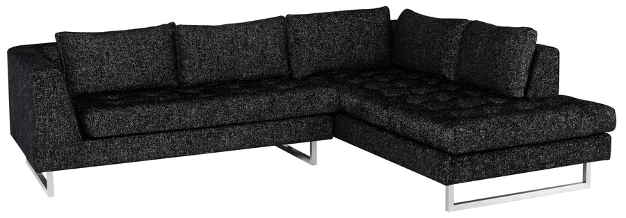 Janis Sectional (LAF)-Salt & Pepper/Stainless Steel - Maison Vogue