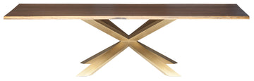 Couture Dining Table-Seared Top/Gold Base 112