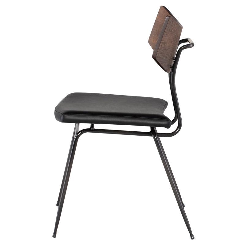 Soli Dining Chair-Black Leather - Maison Vogue