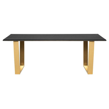Linea Dining Table-Ebonized Oak/Gold-78.8