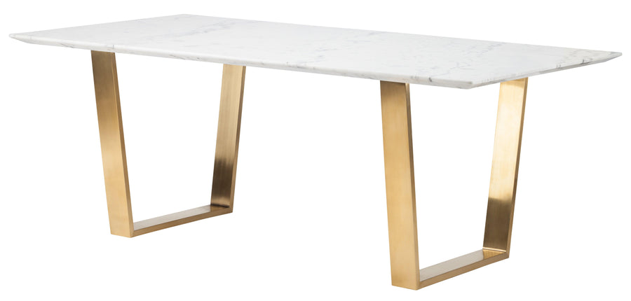 Catrine Dining Table-White Marble/Gold 78.8