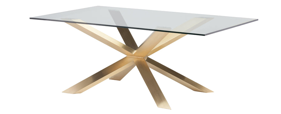 Couture Dining Table-Glass Top/Gold Base 78.8