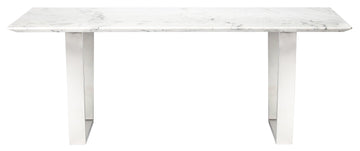Catrine Dining Table-White Marble/Stainless Steel 78.8