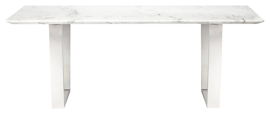 Catrine Dining Table-White Marble/Stainless Steel 78.8