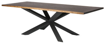 Couture Dining Table-Seared Oak Top/Black Matte Base 96