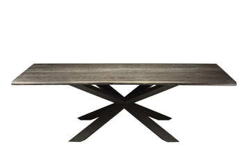 Couture Dining Table-Oxidized Grey/Black Matte Base 96