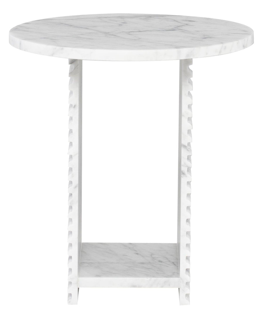 Mya Side Table-White Marble - Maison Vogue