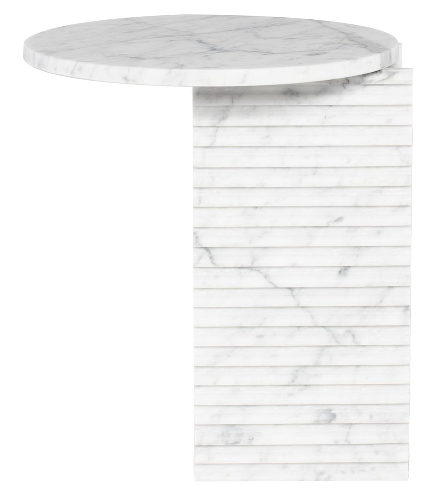 Mya Side Table-White Marble - Maison Vogue