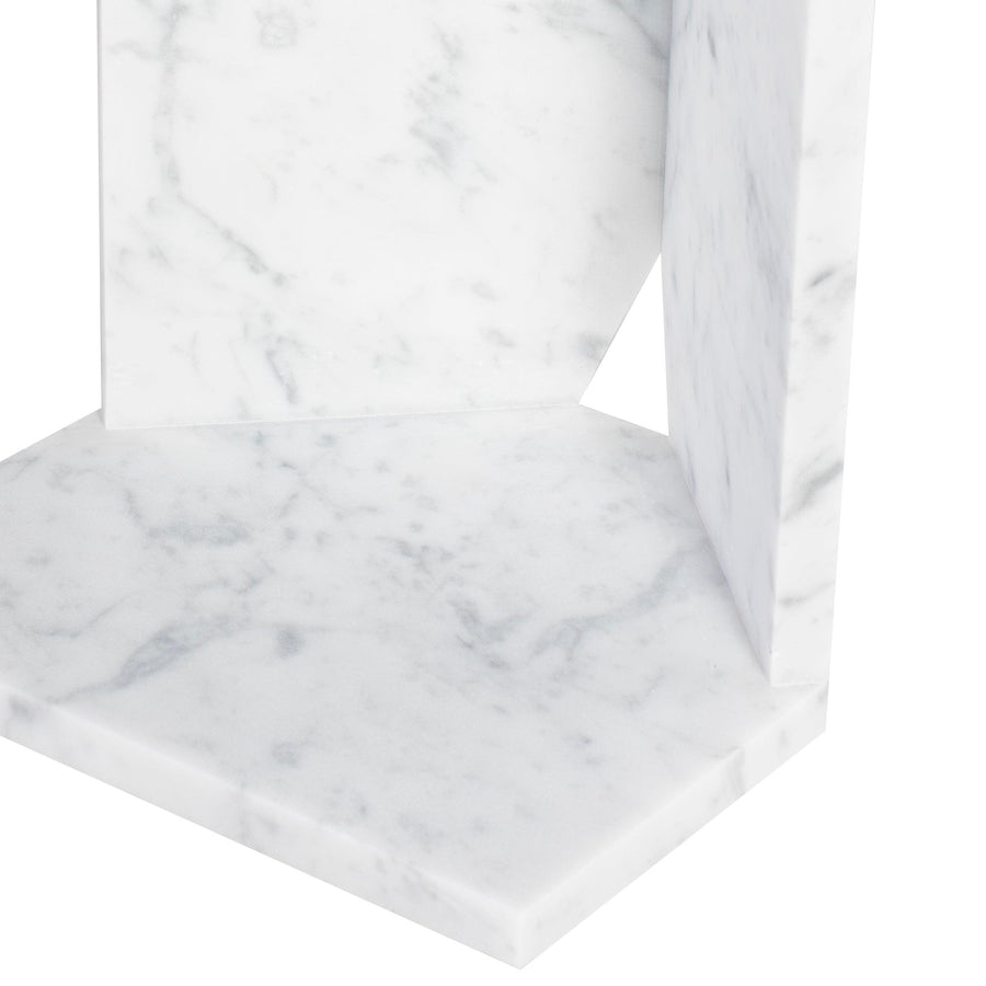Gia Side Table-White Marble - Maison Vogue