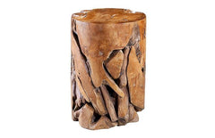 Teak Slice Pedestal Round - Maison Vogue