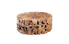 Teak Slice Coffee Table Round - Maison Vogue