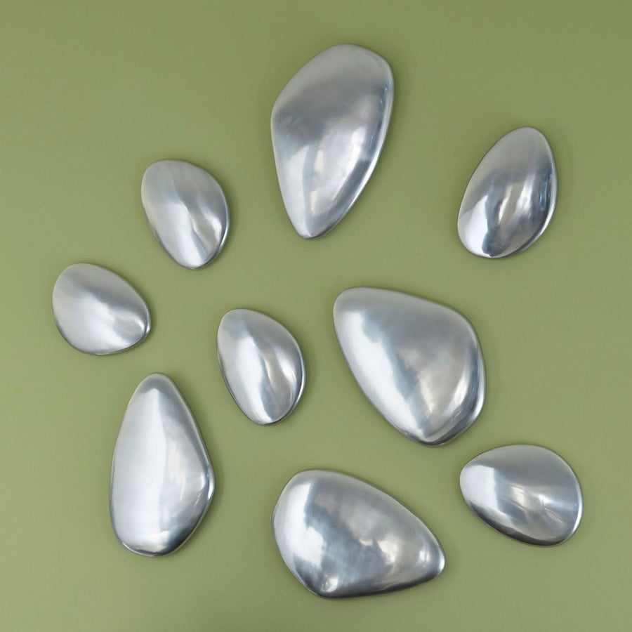 River Stone Small Silver Wall Tile - Maison Vogue