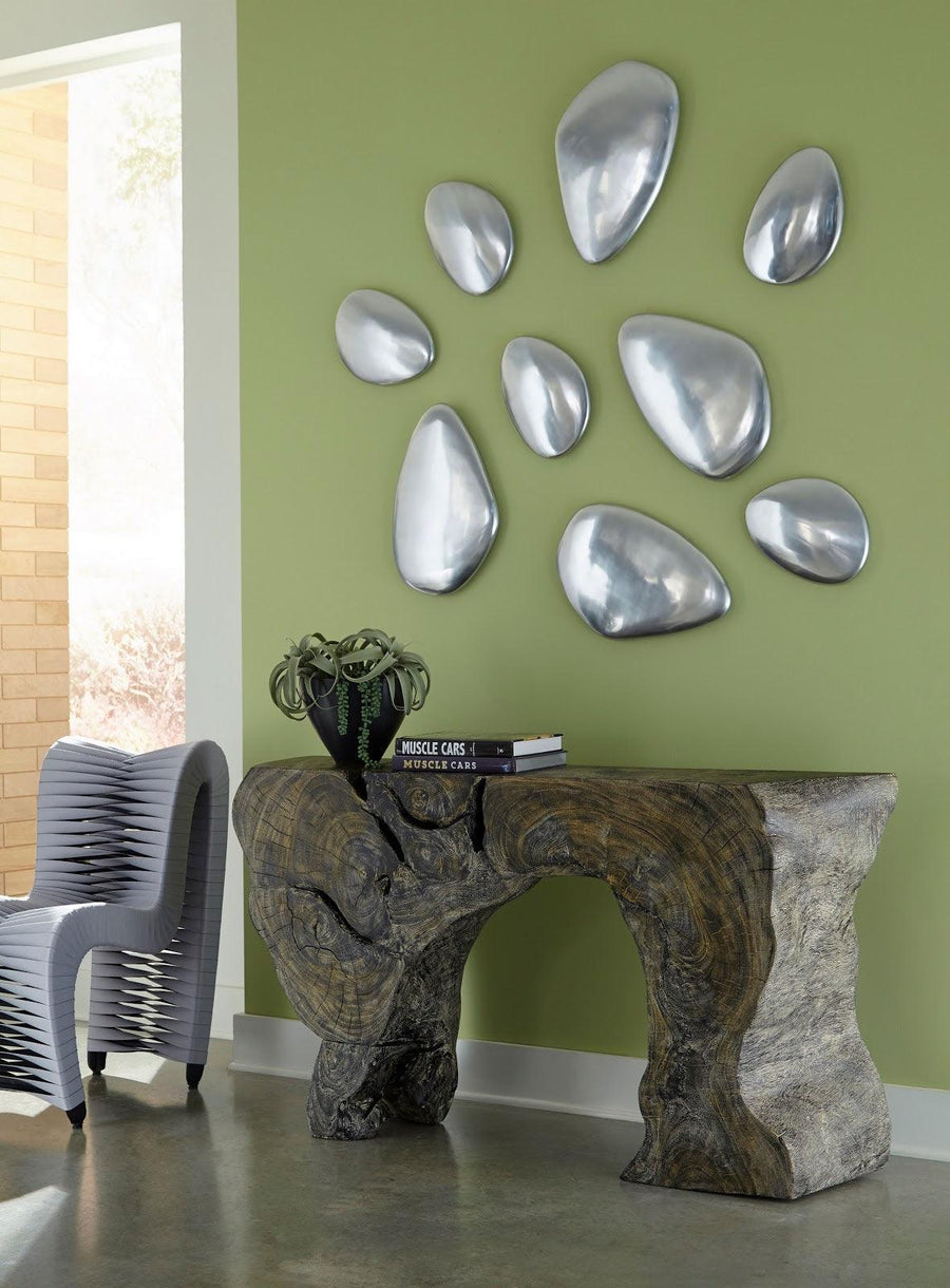 River Stone Small Silver Wall Tile - Maison Vogue