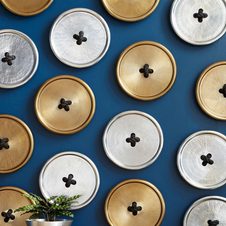 Button Wall Tile Hammered Metal, Aluminum Finish - Maison Vogue