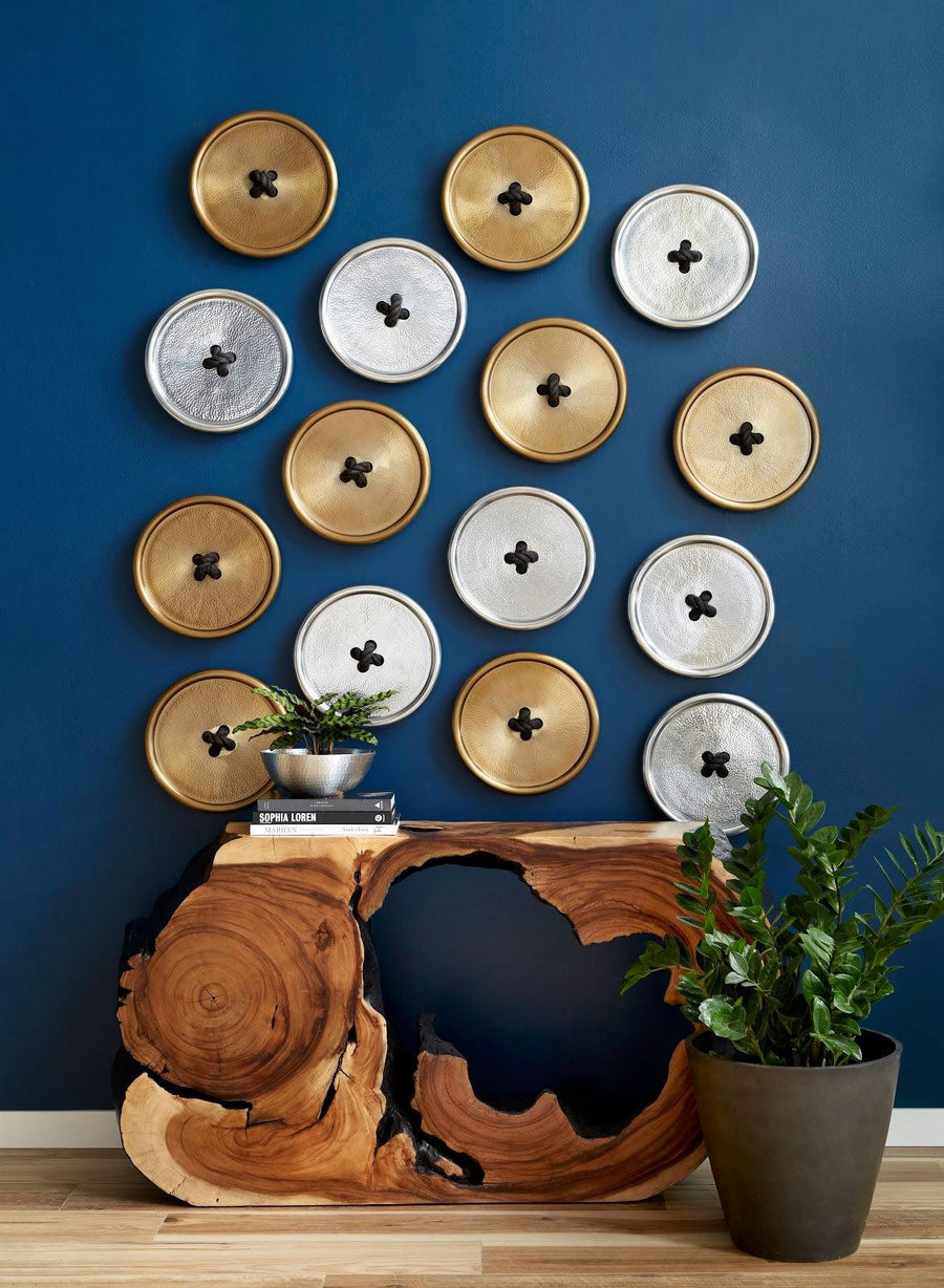 Button Wall Tile, Hammered Metal, Brass Finish - Maison Vogue