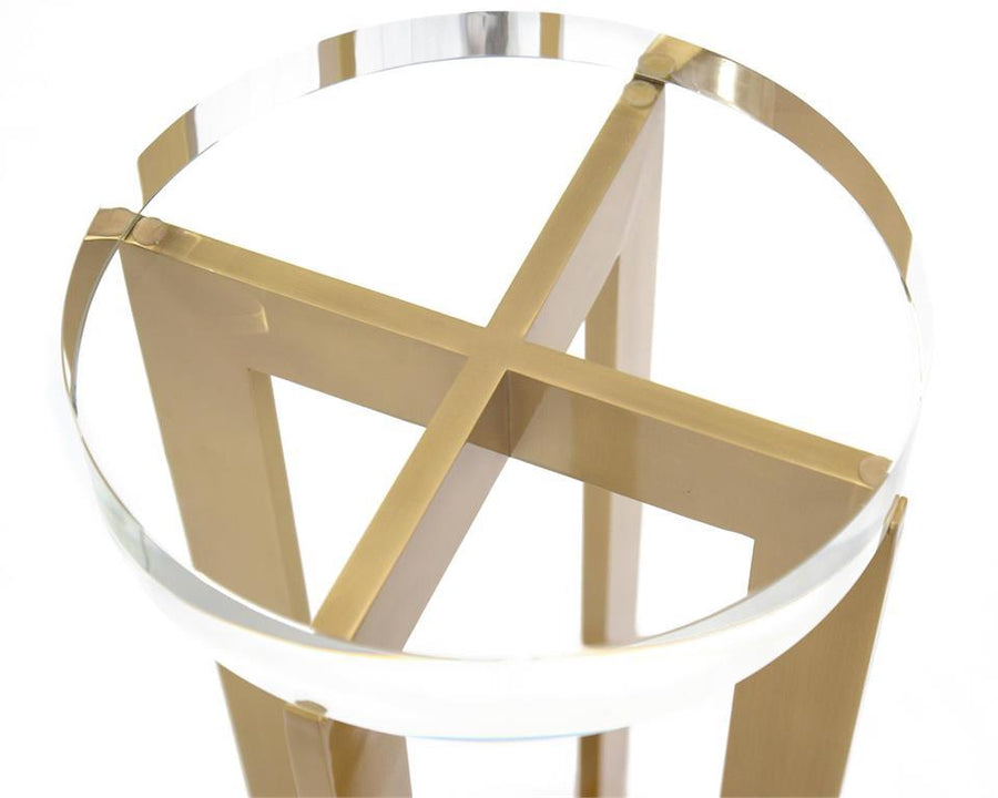 Brass and Crystal Martini Table - Maison Vogue