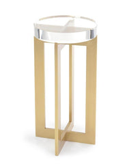 Brass and Crystal Martini Table - Maison Vogue