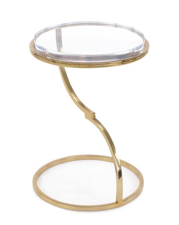 Antique Brass Accent Table - Maison Vogue