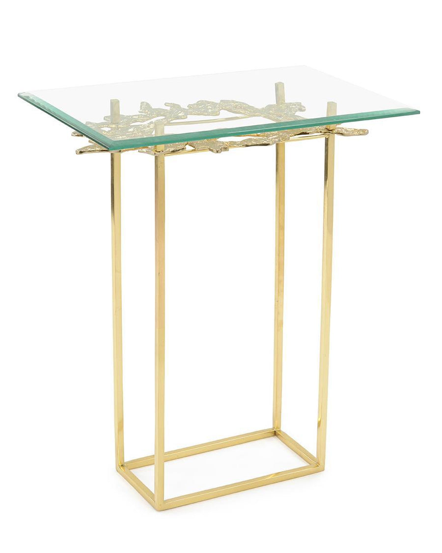 Organic Form Brass and Glass Martini Table - Maison Vogue