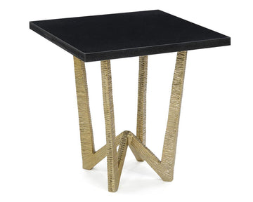 End Table in Brass With Granite Top - Maison Vogue