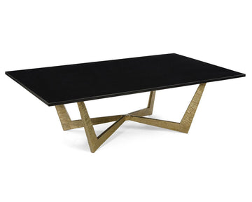 Cocktail Table in Brass With Black Marble Top - Maison Vogue