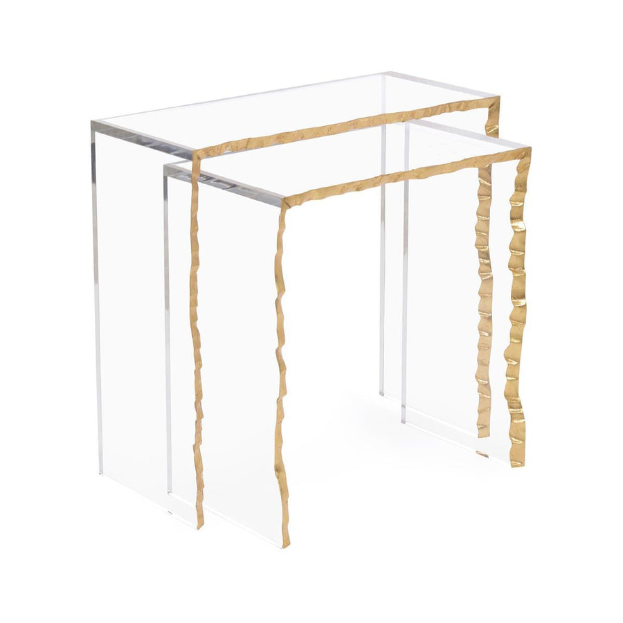 Gold-Leaf Edge Nesting Tables (Set of Two) - Maison Vogue