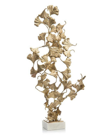 Ginkgo Leaves on White Marble - Maison Vogue