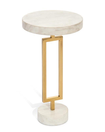 Brass and Marble Martini Table - Maison Vogue