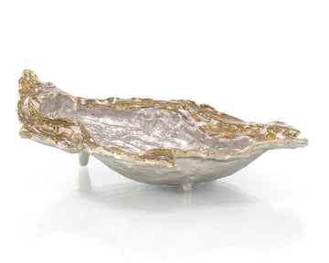 Single Oyster Bowl in Gold and Silver Enamel - Maison Vogue