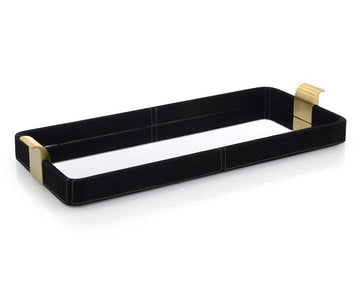 Black Suede and Mirror Tray II - Maison Vogue