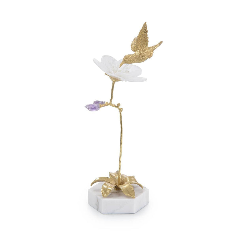 Hummingbird and Selenite Sculpture I - Maison Vogue