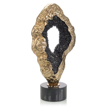 Fluctuating Black Geode Sculpture - Maison Vogue