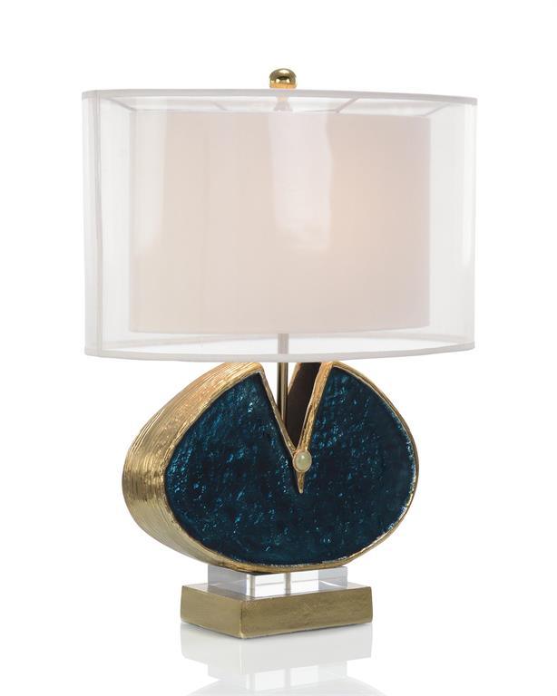 Blue Enameled and Jeweled Table Lamp - Maison Vogue
