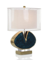 Blue Enameled and Jeweled Table Lamp - Maison Vogue