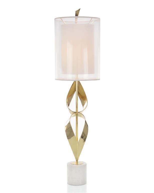 Sculpted Brass Table Lamp - Maison Vogue