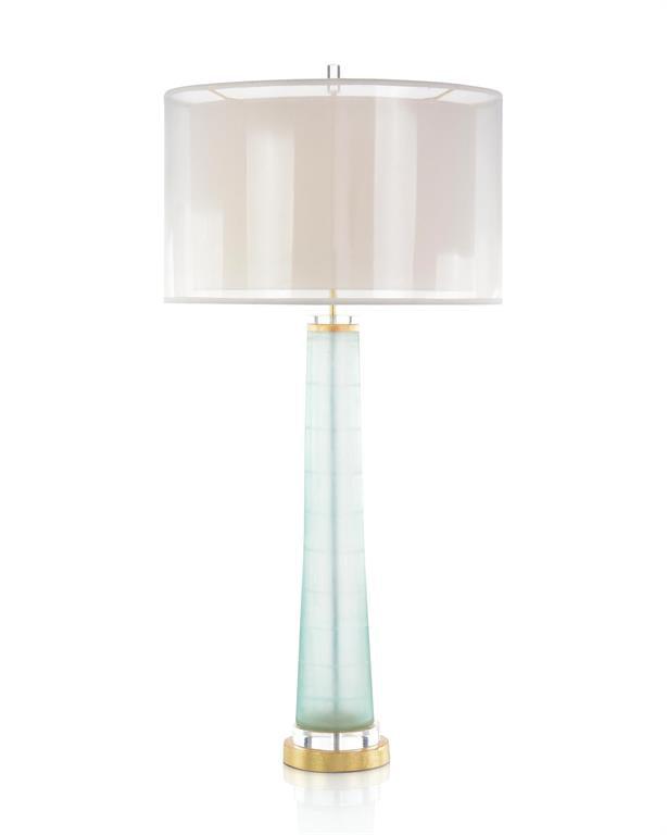 Pale Aqua and Gold Table Lamp - Maison Vogue