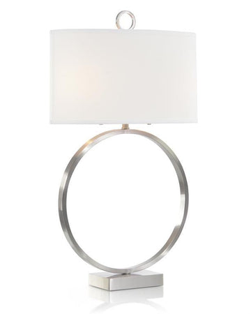 Brushed Nickel Small Open-Ring Table Lamp - Maison Vogue