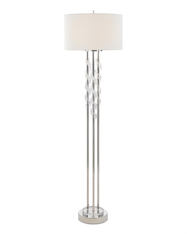 Floor Lamp with Frosted Glass Swirls - Maison Vogue