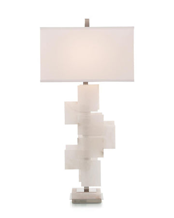 Mondrian in White Alabaster Table Lamp - Maison Vogue