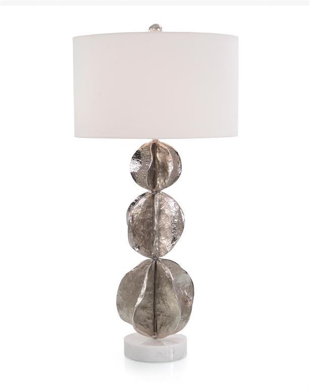 Three Flowing Wave Spheres Nickel Table Lamp - Maison Vogue