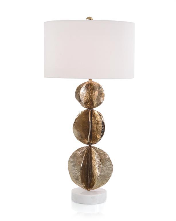 Three Flowing Wave Spheres Brass Table Lamp - Maison Vogue