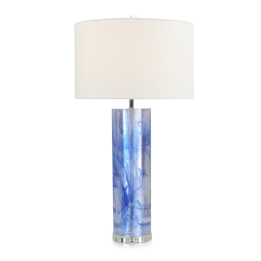 Cylinder Blue and Clear Resin Table Lamp - Maison Vogue