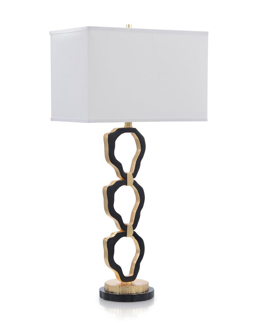 Organic Rings Black and Gold-Leaf Table Lamp - Maison Vogue