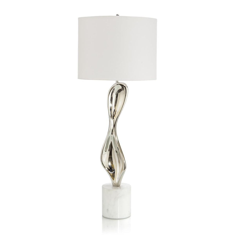 Polished Nickel Art Sculpture Table Lamp - Maison Vogue