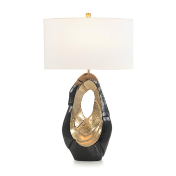 Black and Metallic Gold Sculpture Lamp - Maison Vogue